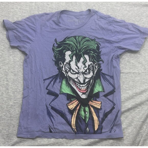 Mascara De Latex T-Shirt Men's Size Medium Joker Print Graphic Pullover Purple - Picture 1 of 7